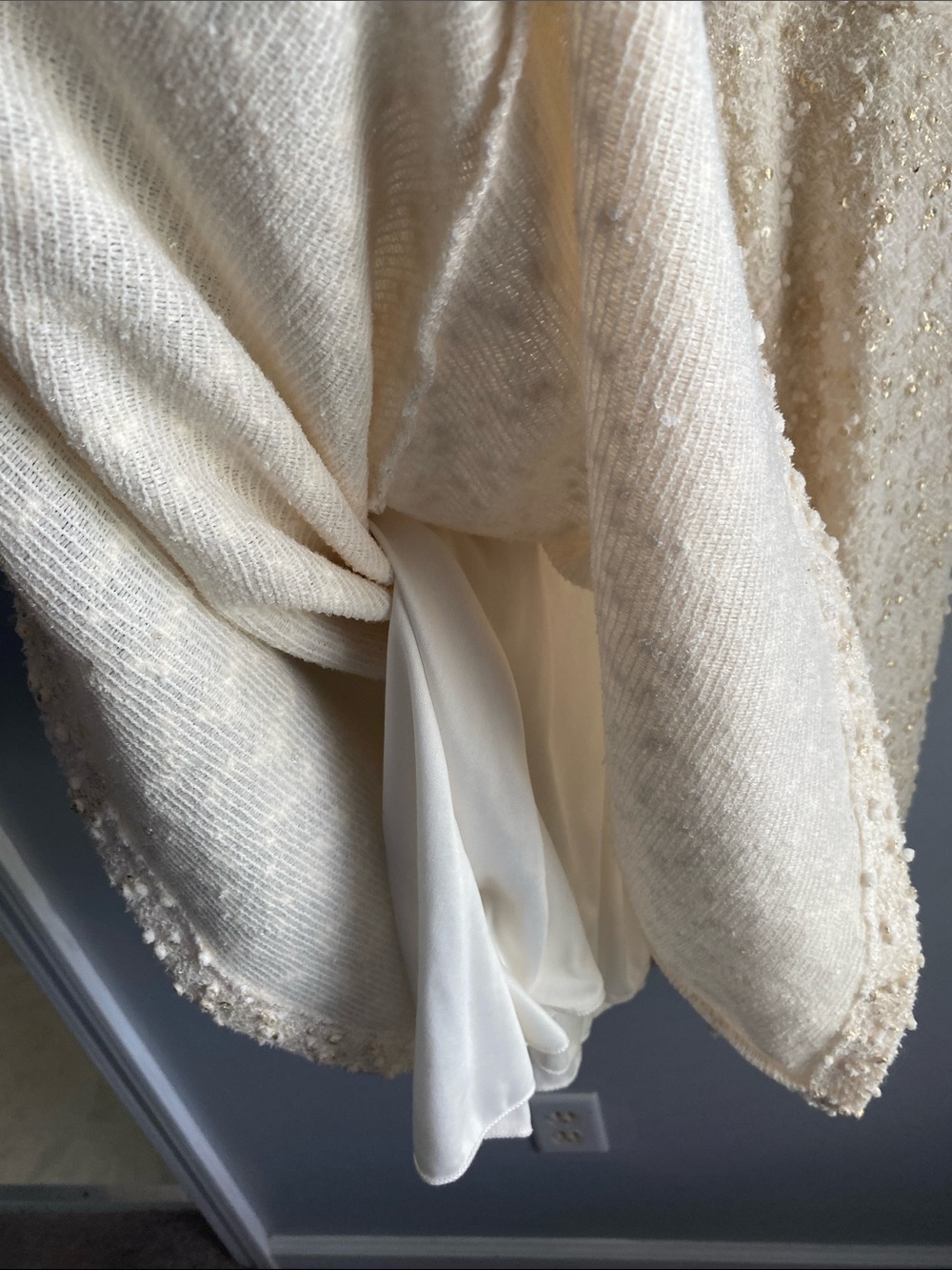 Everly Cream gold glitter Mini Fit-and-Flare Dress - Picture 5 of 7